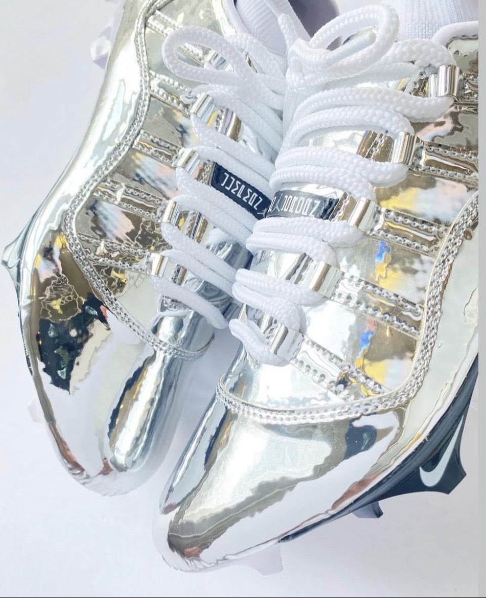 AA CHROME JORDAN 11 CLEATS
